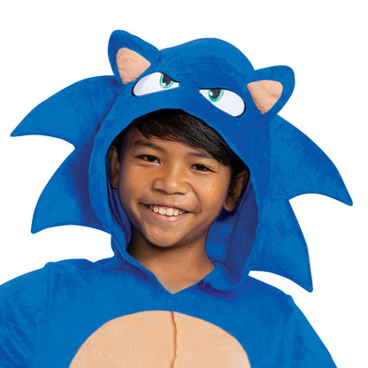 Disfraz de Sonic the Hedgehog, disfraz oficial de la película Sonic y tocado, talla M para niños (7-8)