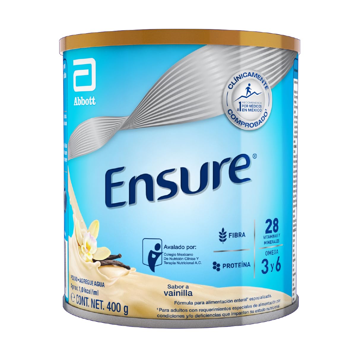 Ensure Clásico Fórmula Nutricional en Polvo para Adultos, 400 g - Vainilla