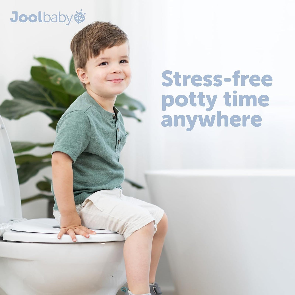 Jool Baby Asiento orinal de viaje plegable para niños, se adapta a inodoros redondos y ovalados, ventosas antideslizantes, incluye bolsa de viaje gratis (Blanco)