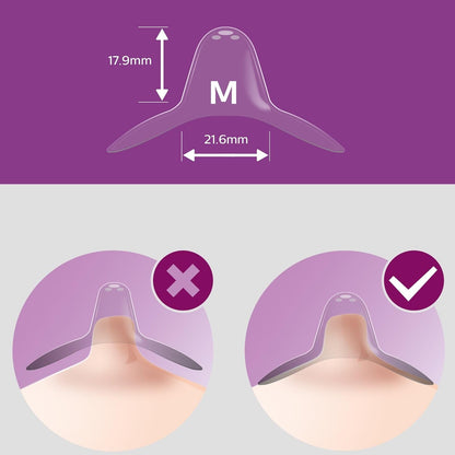 Philips Avent Protector de Pezones Mediano | Ayudan a continuar la lactancia cómodamente | Diseño suave y delgado | 21 mm - Mediano | 2 pz | SCF153/03