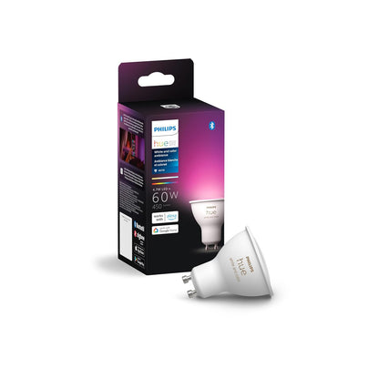 Philips Hue Foco Inteligente GU10 Multicolor, Iluminación Personalizable, Control por App y Voz, Compatible con Alexa Google Assistant y Apple HomeKit, Ideal para Spots, Automatización del Hogar