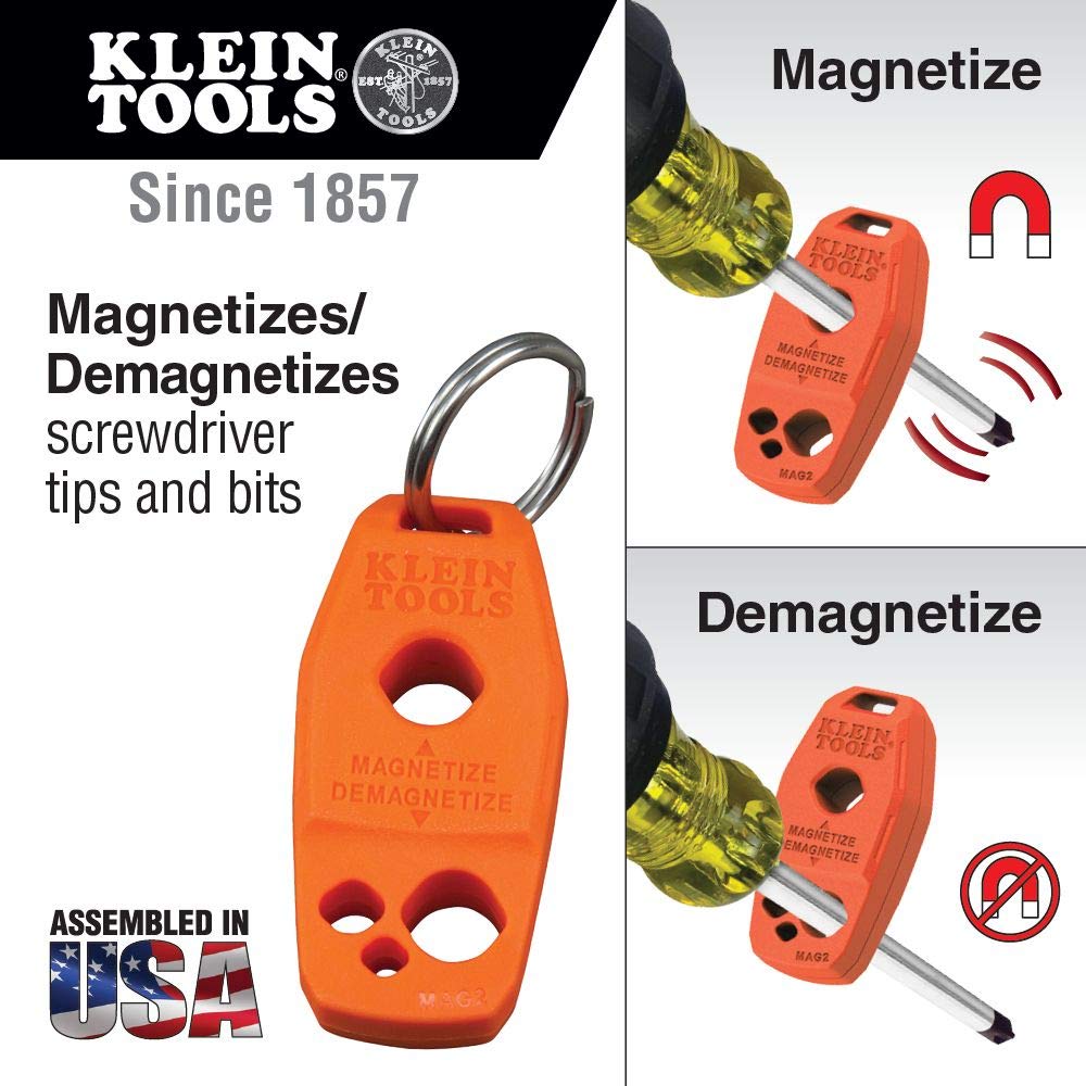 KLEIN TOOLS MAG2 | Magnetizador | Desmagnetizador | Imantación Rápida | Magnetizador para desarmadores que imanta y desimanta rápido, ideal para sujetar tornillos y facilitar el trabajo.