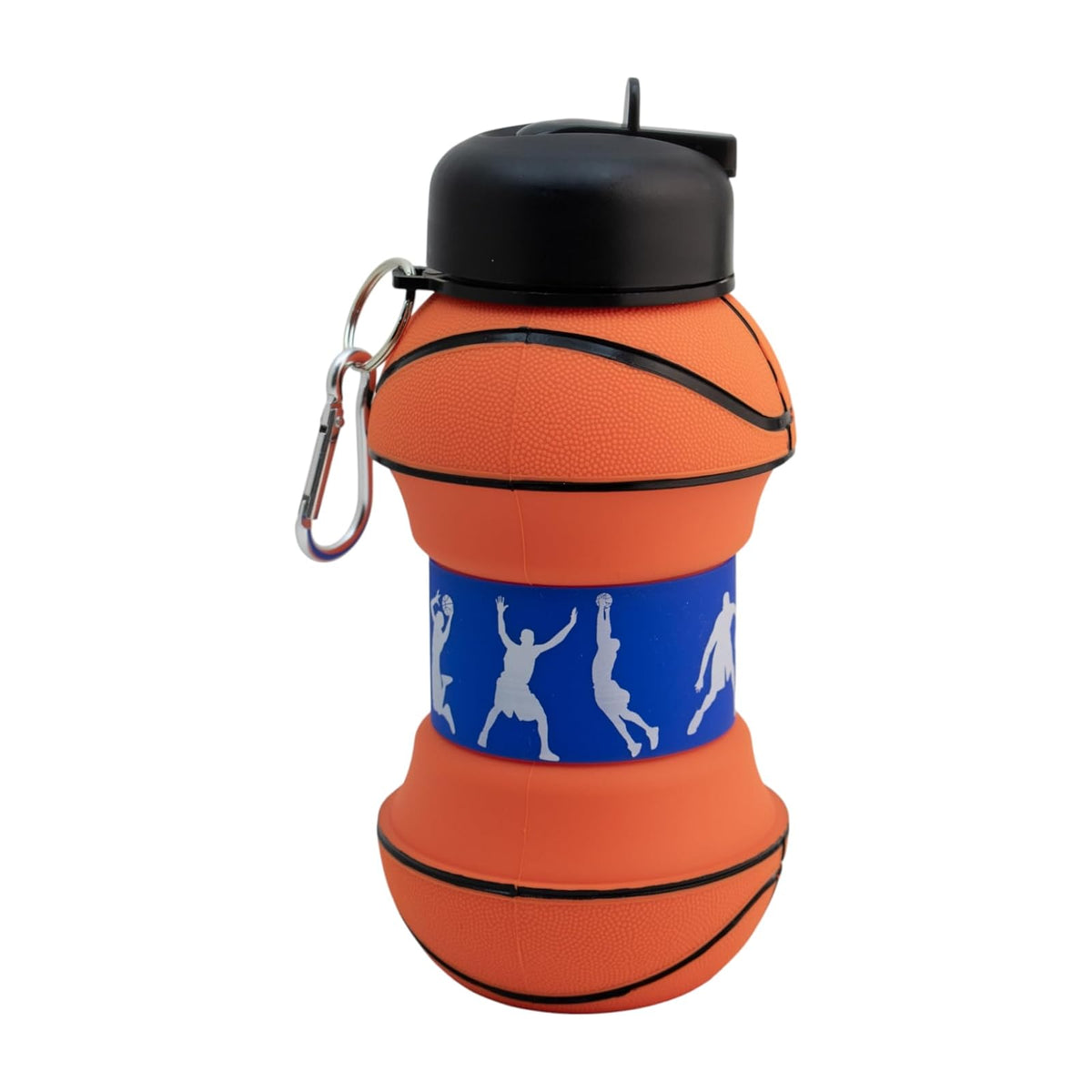 Top Choice - Botella de Agua Plegable en Forma de Pelota de , 550 ml, Botella Deportiva de Silicón Libre de BPA, Reutilizable y Expandible para Niños, Escolar y Deportes