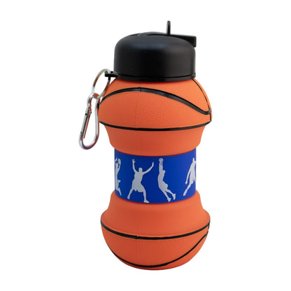 Top Choice - Botella de Agua Plegable en Forma de Pelota de , 550 ml, Botella Deportiva de Silicón Libre de BPA, Reutilizable y Expandible para Niños, Escolar y Deportes