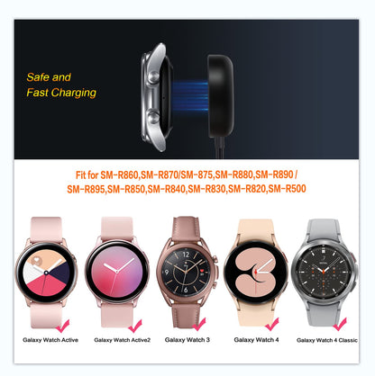 Trami - Paquete de 2 compatibles con Samsung Galaxy Watch 7/6/6 Classic/5/5 Pro/4/4 Classic/3/Active/Active Base de Carga inalámbrica, Cable de Carga USB de Repuesto para Classic/3/Active/Active