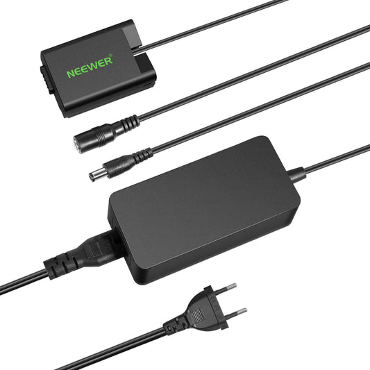 NEEWER Kit Acoplador Batería Ficticia Repuesto EN-EL25, Kit Cargador Cámara con Acoplador CC y Adaptador AC y Enchufe US, Adaptador de Alimentación CA Compatible con Cámaras Nikon Z50 Z FC Z30, EP-5G