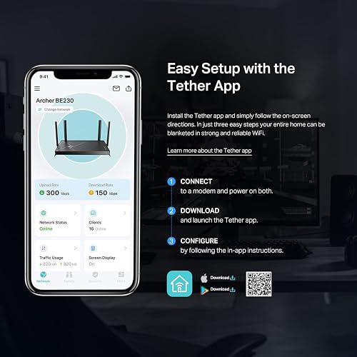 TP-Link Archer BE230 – Router Wi-Fi 7 BE3600 de Doble Banda, hasta 3.6 Gbps, 2 × Puertos 2.5 Gbps, 3 × Puertos LAN Gigabit, Puerto USB 3.0, EasyMesh y Seguridad HomeShield