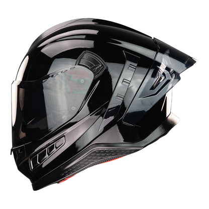 KOV Casco EKHO Negro Brillante para Moto Integral Deportivo Certificado Dot