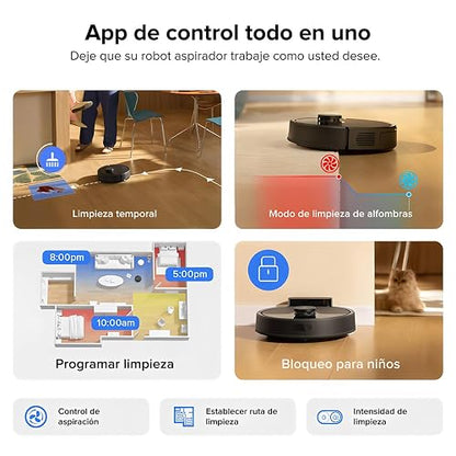 roborock Q7 L5 Robot Aspiradora y Trapeador (Negro Medianochel) | 8,000 Pa, Doble sistema antienredos, LiDAR, Depósitos de polvo y agua de gran capacidad, Hasta 210 m², Control por App