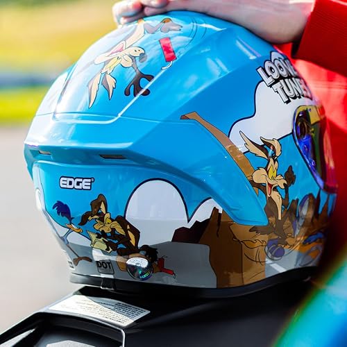 Casco Modular - DC - Visor Anti Baho Motocicleta Marca Edge - Visor Doble ANTIVAHO Certificado Dot Moto - Cascos Motocross Pegatina Pegatinas Protector Mujer Hombre