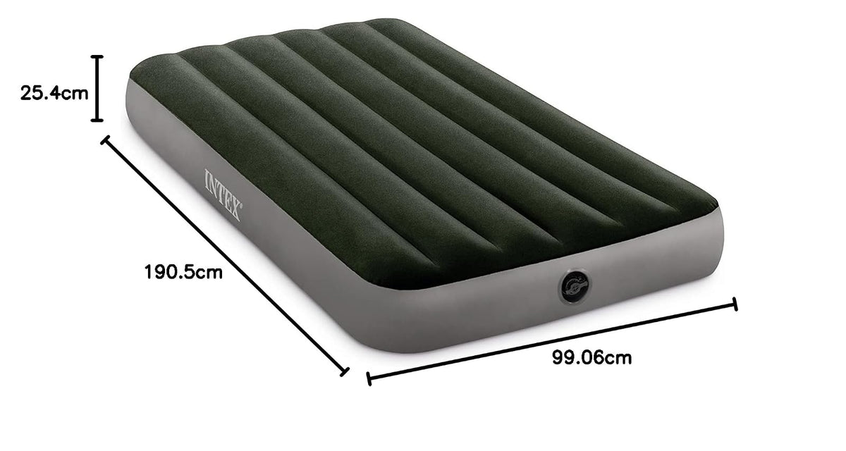 Intex 64107E Dura-Beam Colchón de Aire estándar Prestige de Fiber-Tech: tamaño Individual, Altura de Cama de 10 Pulgadas, Capacidad de Peso de 300 Libras, Bomba se Vende por Separado