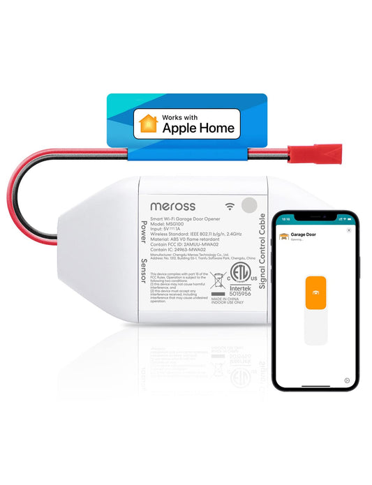 meross Mando a Distancia Inteligente para Puertas de Garaje, Compatible con Apple HomeKit, Alexa, Google Home, SmartThings, Varios Modos de notificación, no Necesita hub