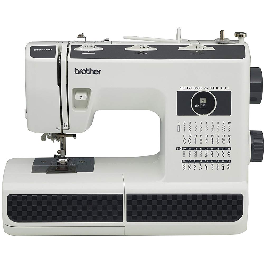 Máquina de Coser Brother, 37 Puntadas, Color Blanco con Negro, Modelo ST371HD
