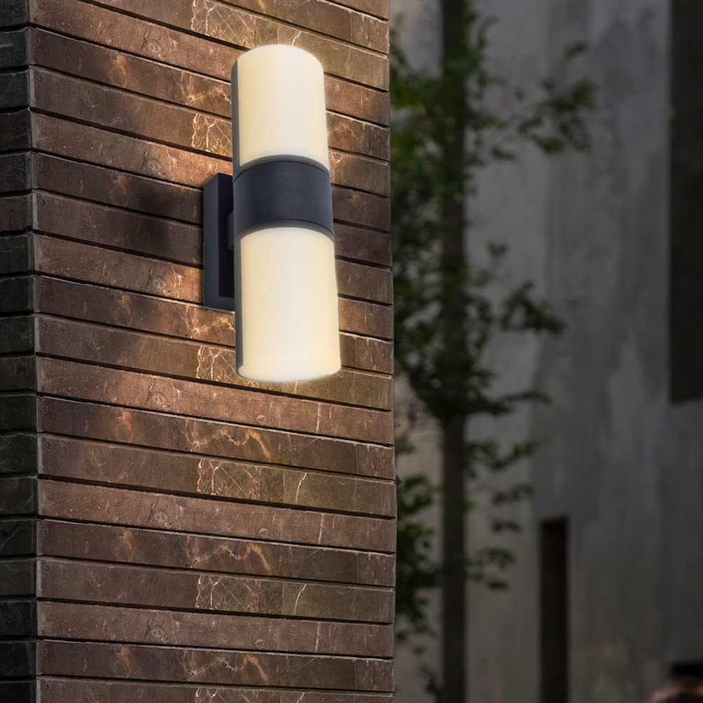 Tecnolite Lámpara Arbotante LED 16W - Luz Cálida Rotativa, Lámpara de Pared Iluminación Directa e Indirecta Exteriores A Prueba de Intemperie