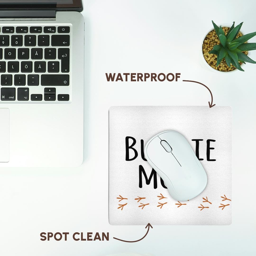 3dRose 8 x 8 x 0.25 Inches Budgie Mom Parrot Text with Bird Footprints Mouse Pad (mp_154036_1)