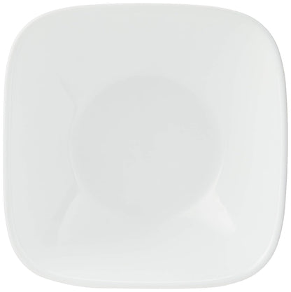 Corelle Vitrelle - tazón para servir de 1 cuarto de galón, tazón grande, vidrio de triple capa, resistente a grietas y astillas, bandejas cuadradas para servir, 7.75 pulgadas de ancho x 2.25 pulgadas