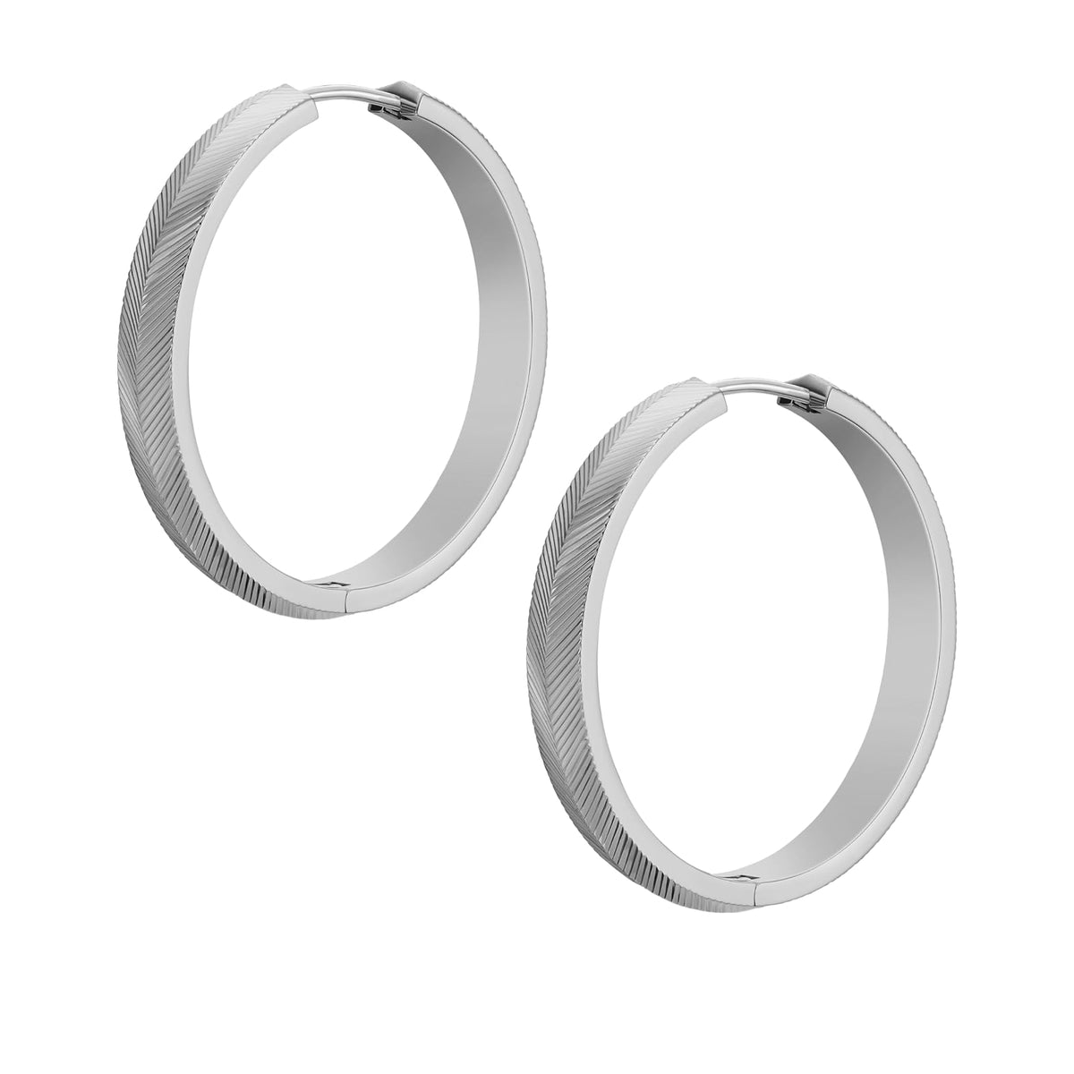 Fossil arete colgantes de acero inoxidable en tono dorado u oro rosa para mujer