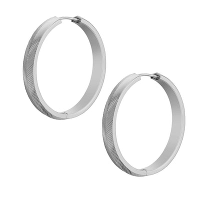 Fossil arete colgantes de acero inoxidable en tono dorado u oro rosa para mujer