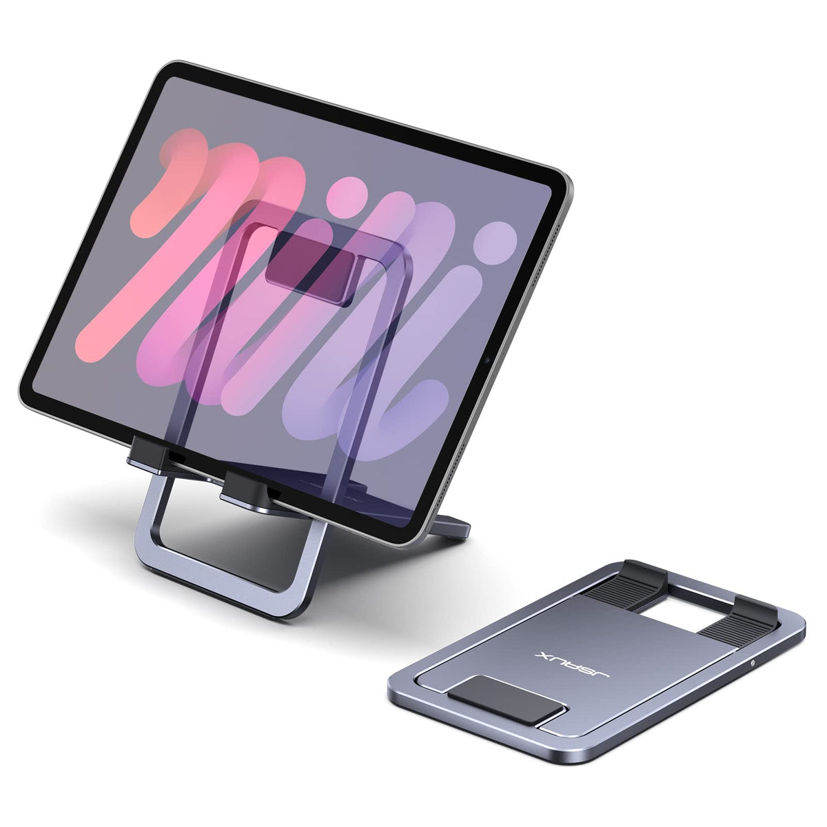 JSAUX - Soporte Universal para Tablet, portátil, Plegable, para computadora, Compatible con iPad Mini/Air, Samsung Galaxy Tab, Kindle Fire, Steam Deck, Switch 2, ROG Ally, iPhone y Otras tabletas
