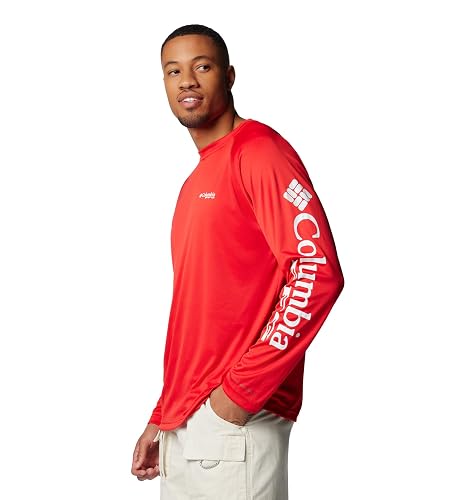 Columbia Sportswear Men's Terminal Tackle Long Sleeve Shirt, Key West/Vivid Blue Logo, Small