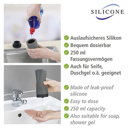 Wenko Dispenser for Dish Liquid Easy Squeez-e Grey