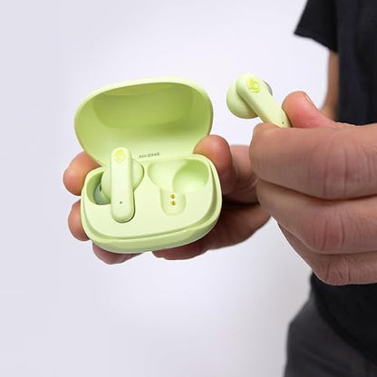 Skullcandy Smokin' Buds Auriculares In-Ear Inalámbricos, 20 h de Autonomía, 50 % de Plásticos Renovables, Micrófono, Compatibles con iPhone Android y Dispositivos Bluetooth, Verde
