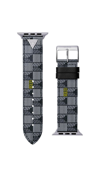 GUESS Correa de reloj inteligente para Caballero compatible con Apple Watch (42MM-44MM) Negro