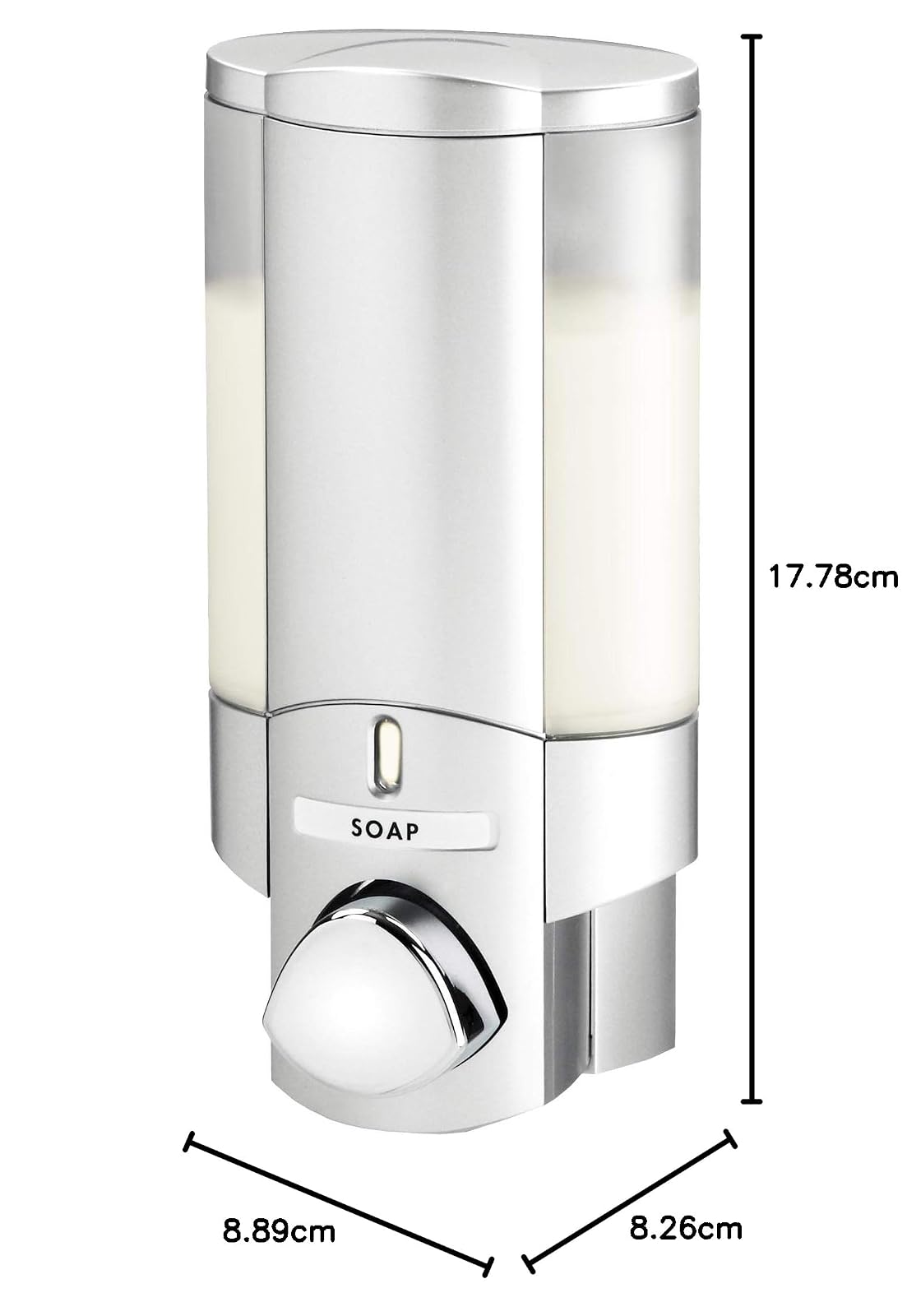 Better Living Aviva Dispensador de jabón de una Sola Botella, Plateado Satinado, Plateado (Satin Silver), 1, 1