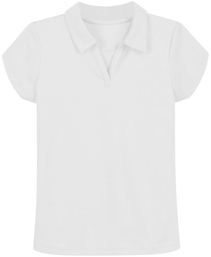 Nautica Polo de Manga Corta para Uniforme Escolar Niña - Blanco - 12-14