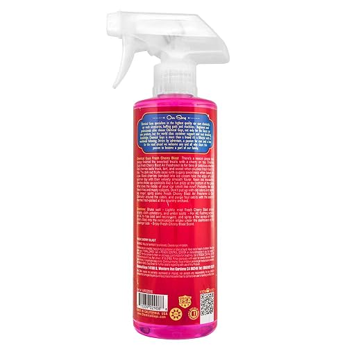Chemical Guys Fresh Cherry Blast Ambientador y Eliminador de Olores Premium, (ideal para automóviles, camiones, todoterrenos, caravanas, casas, oficinas, dormitorios y más) 473 ml