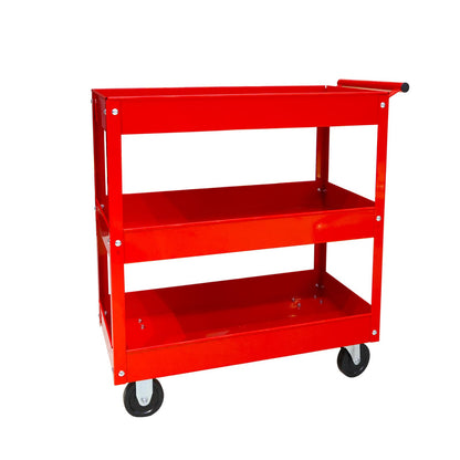 Torin APTC302B Carrito de Acero para Herramientas con 3 estantes y Capacidad de 200 Libras, Rojo