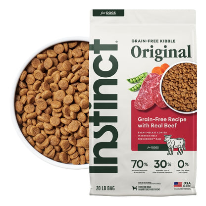 Alimento Instinct Original para perro, sin cereales, sabor res, pollo o salmón - Ternera - 9.07 KG