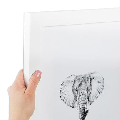 ArtToFrames 6x11 Inch Satin White Frame Picture Frame, 2WOMFRBW26074-6x11