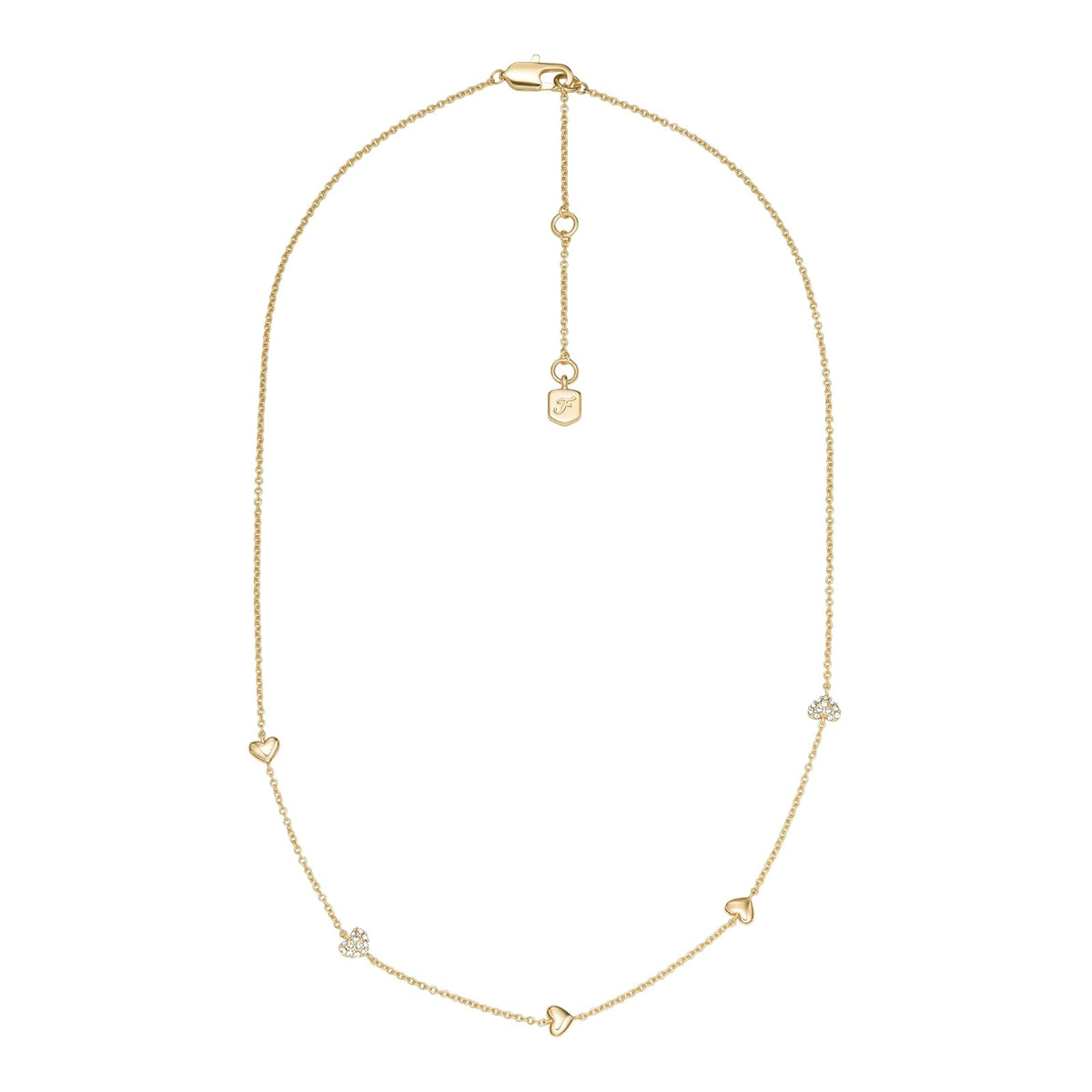 Collar Fossil Sutton JA7298710 de latón de color dorado para dama