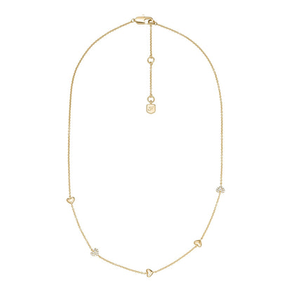 Collar Fossil Sutton JA7298710 de latón de color dorado para dama