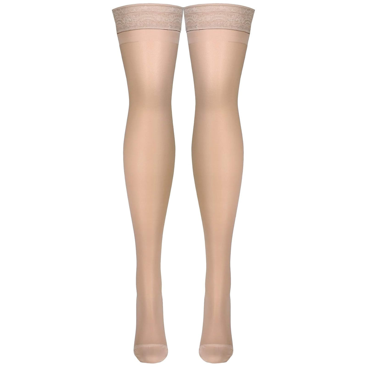 Truform Compression Stockings, High, 15-20 Mmhg, Nude, Medical Support Hose Mujeres, Medium