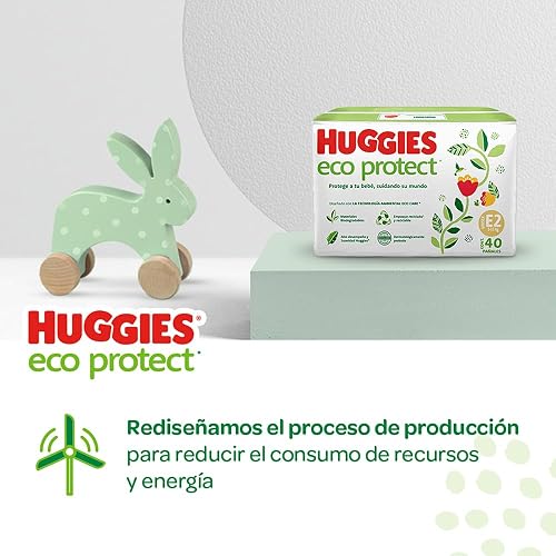 Huggies Eco Protect Pañal Desechable para bebé Unisex Etapa 2 Caja con 160 Pañales Desechables + Huggies Cuidado Puro Toallas Húmedas para Bebé Caja con 640 Piezas 8 paquetes de 80 toallitas cada una