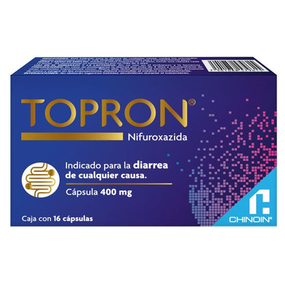 Topron 16 Cápsulas Tratamiento EFECTIVO combatir para todo tipo de DIARREA, Nifuroxazida