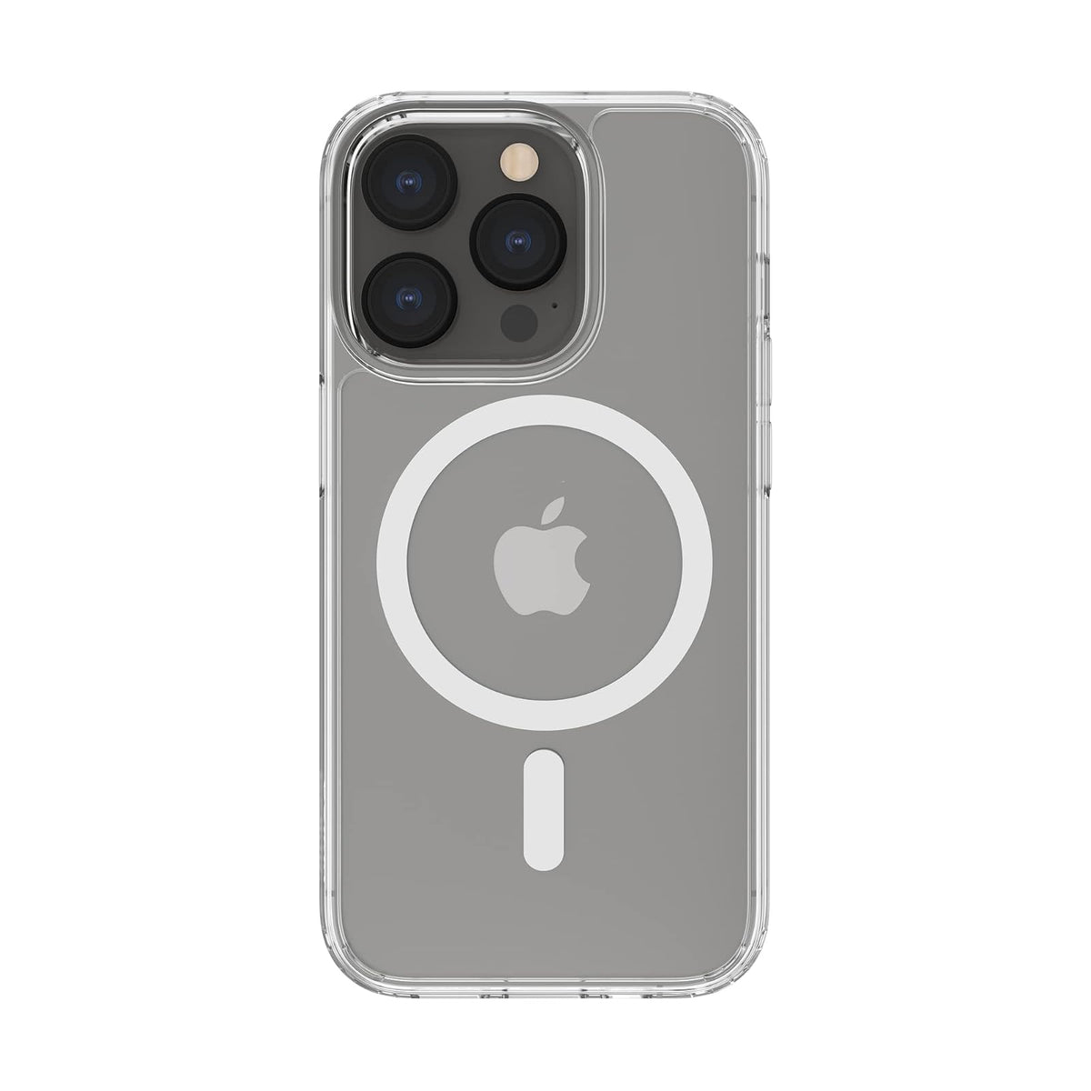 Belkin SHEERFORCE MagSafe - Funda Compatible con iPhone 14 Pro con Revestimiento tratado, imanes Integrados y Parachoques de Borde Elevado para protección de visualización y cámara, Transparente