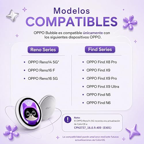 OPPO Bubble E-Badge para Celulares, Selfies con Cámara Trasera, Control Remoto hasta 10 m, Pantalla AMOLED de 1.7", Diseños Personalizables y Conexión Bluetooth 5.2