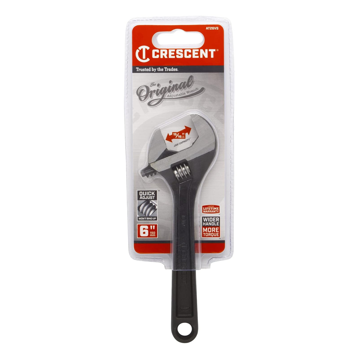 Crescent - Llave de óxido negro ajustable de 6 pulgadas, cardada - AT26VS