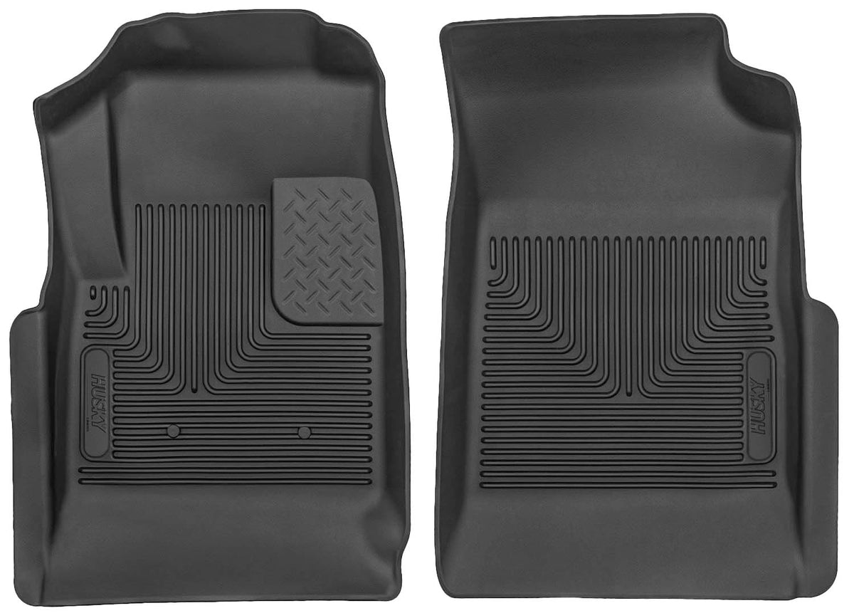 Husky Liners X-Act Contour - Alfombrillas para Piso | Se Adapta a Chevrolet Colorado y GMC Canyon Crew/Extended Cab 2015-2022 | Fila Delantera, 2 Piezas Negras - 53121