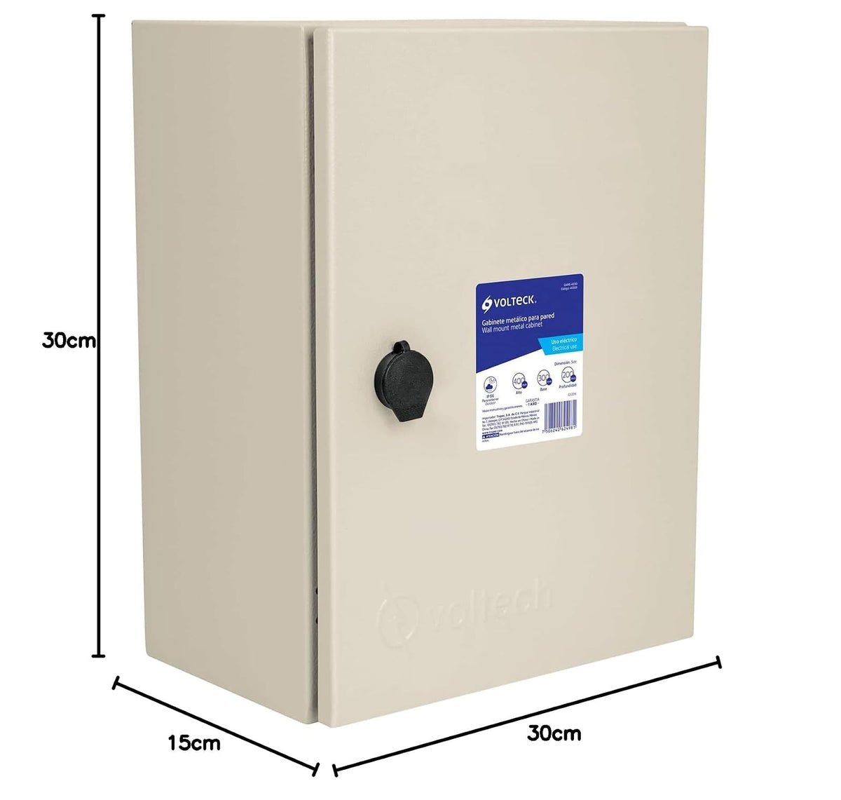 Volteck GAME-3030, Gabinete metálico, 300 x 300 mm, Volteck