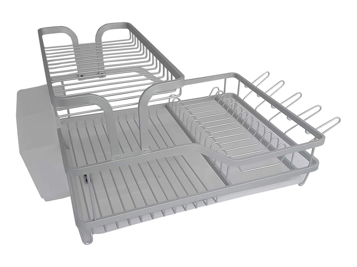 Nuvo 2415-3120 Escurridor Trastes de Aluminio con 2 Niveles con Portacubiertos y Charola