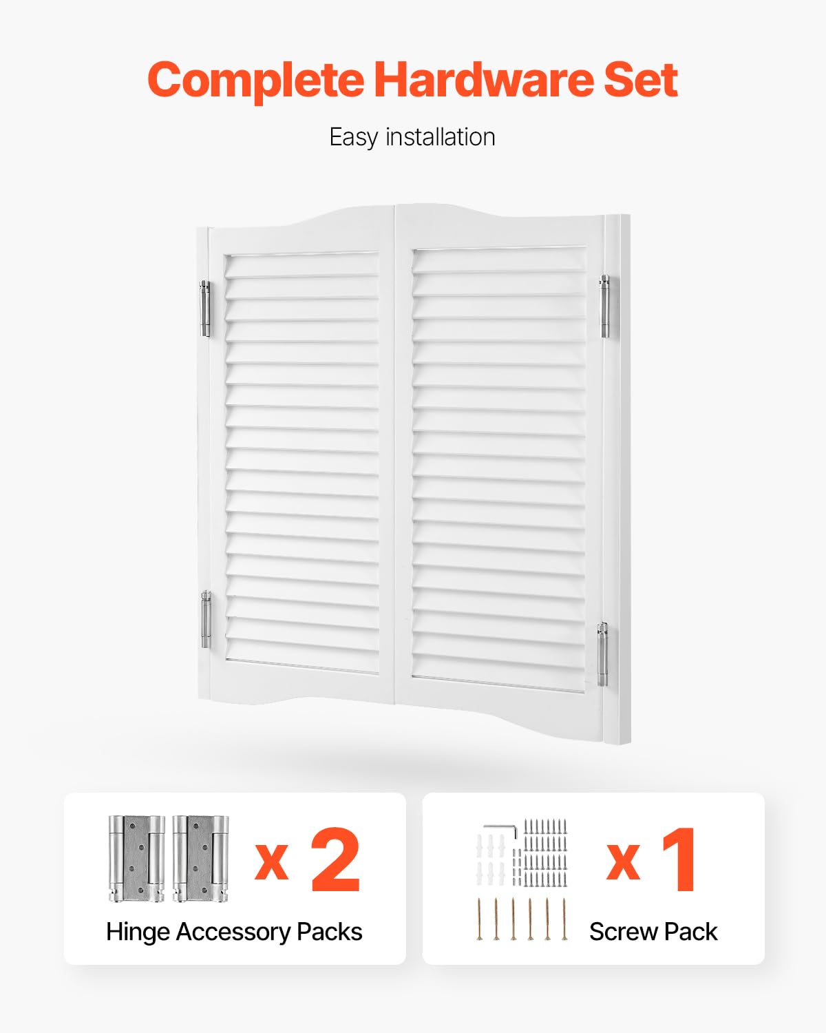 VEVOR - Puertas dobles de salón, 32 pulgadas de ancho x 36 pulgadas de alto, puertas de café con arco superior interior, madera de pino premium, con bisagras y kit de hardware, fácil de instalar, para