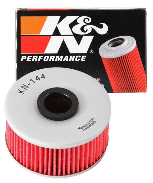K&N Filtro de Aceite Powersports Cartucho 76 x 40 mm Compatible con Yamaha KN-144, Negro