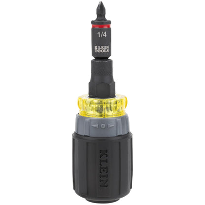 Klein Tools 32561HDRT KNECT - Desarmador de trinquete 7 en 1, clasificación de impacto, corto con puntas Phillips, ranuradas, 3 desarmadores de tuerca, adaptador, juego de 7 piezas