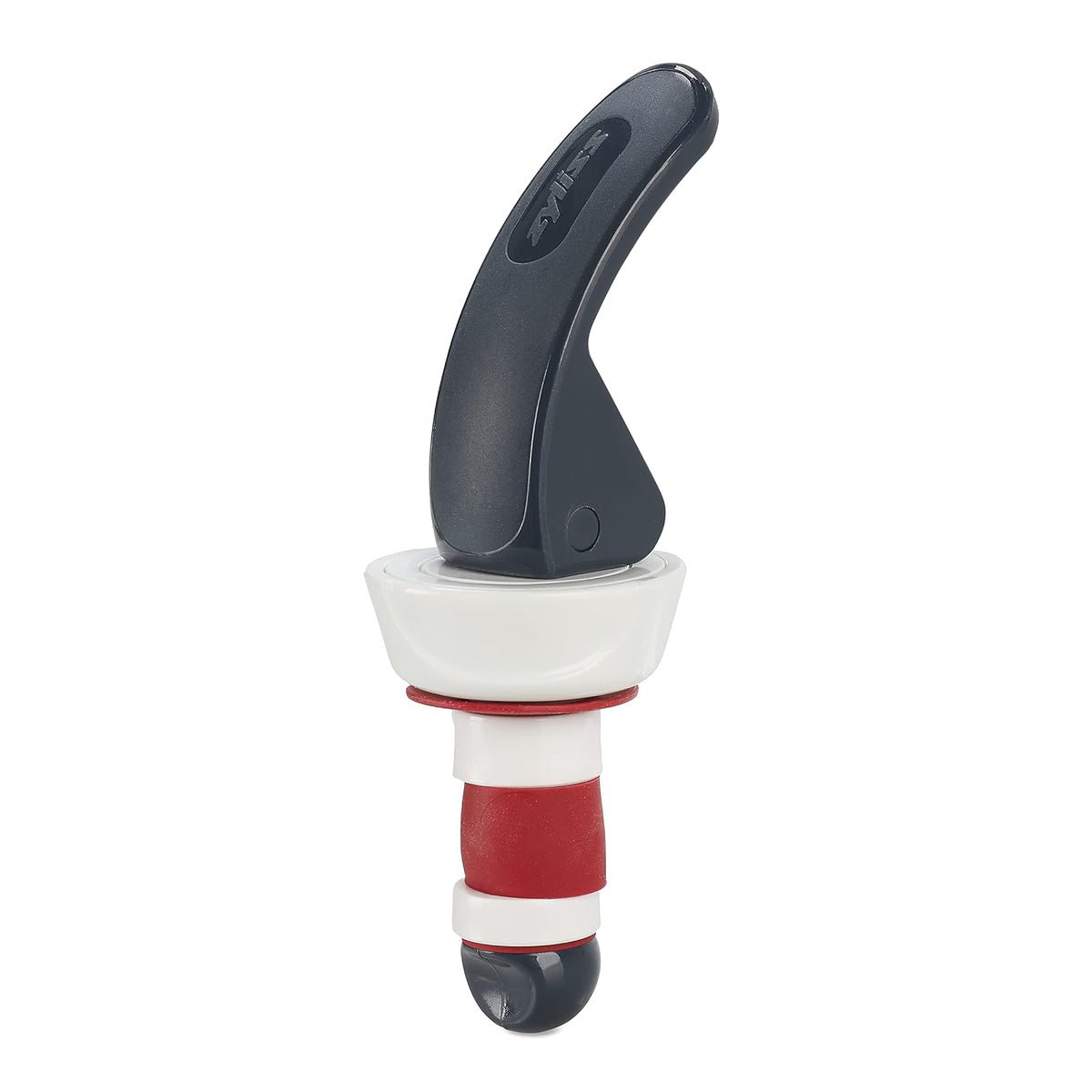 Zyliss - Tapones de botella de cierre fácil – Tapones de vino y champaña a prueba de fugas con mango largo de fácil bloqueo, agarre cómodo, sello hermético, diseño moderno en gris y rojo, duradero y