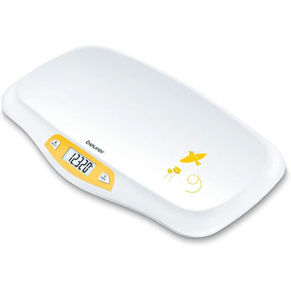 Beurer BY80 Báscula digital para bebé, báscula para bebés para pesar en libras, onzas o kilogramos de hasta 44 libras, báscula para bebés recién nacidos con función de sujeción, báscula para mascotas