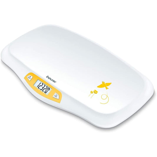 Beurer BY80 Báscula digital para bebé, báscula para bebés para pesar en libras, onzas o kilogramos de hasta 44 libras, báscula para bebés recién nacidos con función de sujeción, báscula para mascotas